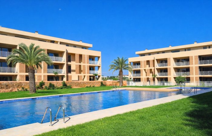 Zwembad richting appartement